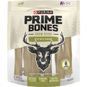 Prime Bones Natural Large Chew Stick with Wild Venison, Large, 6 count
