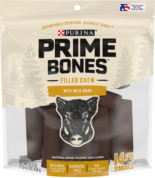 Purina Prime Bones Filled Chew with Wild Boar Small Dog Treats, 14 count slide 1 of 10