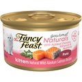 Fancy Feast Gourmet Naturals Natural Wild Alaskan Salmon Recipe Grain-Free Pate Kitten Canned Cat Food, 3-oz can, case of 12