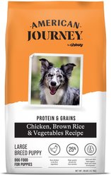American Journey Protein & Grains Large Breed Puppy Chicken, Brown Rice & Vegetables Recipe Dry Dog Food, 28-lb bag