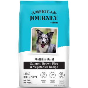 American Journey Protein & Grains Large Breed Puppy Salmon, Brown Rice & Vegetables Recipe Dry Dog Food, 28-lb bag