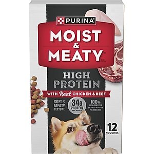 Moist & Meaty High Protein with Real Chicken & Beef Dry Dog Food, 72-oz box