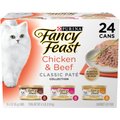 Fancy Feast Classic Collection Chicken & Beef Pate Variety Pack Canned Cat Food, 3-oz can, case of 24