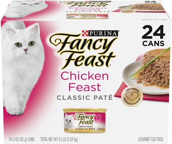 Fancy Feast Classic Pate Chicken Feast Grain-Free Pate Canned Cat Food, 3-oz can, case of 24 slide 1 of 10