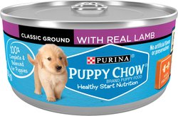 Puppy Chow Classic Ground Lamb Pate Wet Puppy Food, 5.5-oz can, case of 24