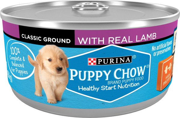 Puppy Chow Classic Ground Lamb Pate Wet Puppy Food, 5.5-oz can, case of 24 slide 1 of 9