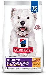 Hill's Science Diet Adult Sensitive Stomach & Sensitive Skin Small Bites Dry Dog Food, Chicken Recipe, 15-lb bag