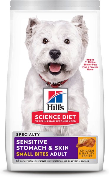 Hill's Science Diet Adult Sensitive Stomach & Skin Small Bites Chicken & Barley Recipe Dry Dog Food, 15-lb bag slide 1 of 9