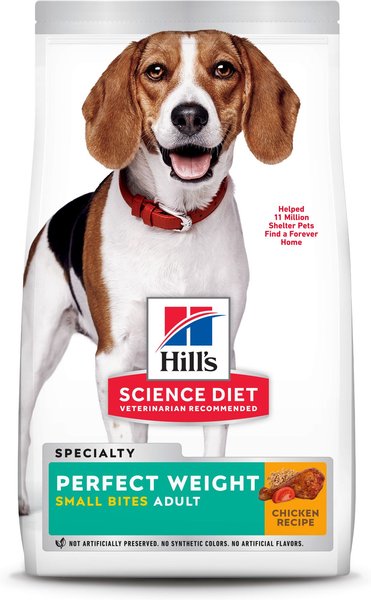 Hill's Science Diet Adult Perfect Weight Small Bites Chicken Recipe Dry Dog Food, 4-lb bag slide 1 of 9