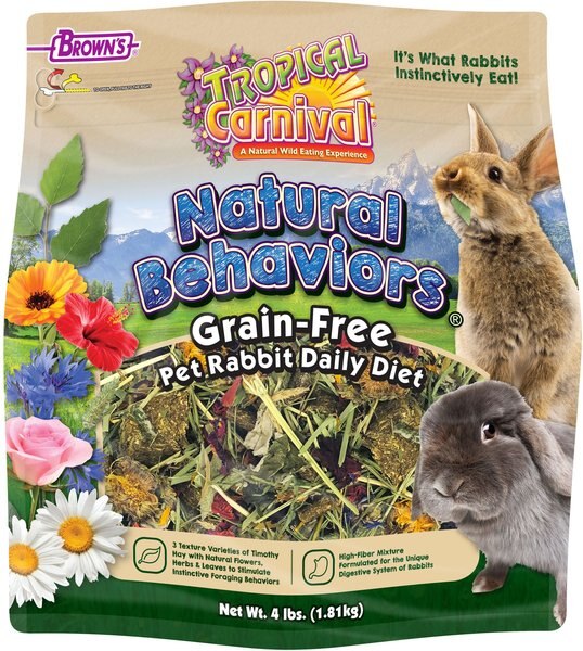 Brown's Tropical Carnival Natural Behaviors Grain-Free Daily Diet Rabbit Food, 4-lb bag slide 1 of 3