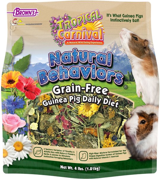 Brown's Tropical Carnival Natural Behaviors Grain-Free Daily Diet Guinea Pig Food, 4-lb bag slide 1 of 6