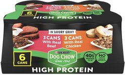 Dog Chow High Protein with Real Beef & Real Chicken in Savory Gravy Variety Pack Wet Dog Food, 13-oz can, case of 6