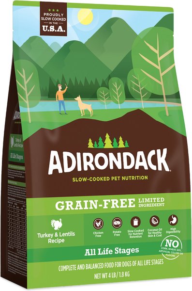 Adirondack Limited Ingredient Turkey & Lentils Recipe Grain-Free Dry Dog Food, 4-lb bag slide 1 of 3