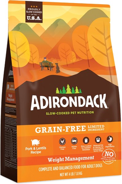 Adirondack Limited Ingredient Pork & Lentils Recipe Weight Management Grain-Free Dry Dog Food, 25-lb bag slide 1 of 3
