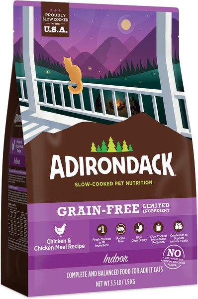 Adirondack Limited Ingredient Chicken & Chicken Meal Recipe Grain-Free Dry Cat Food, 3.5-lb bag slide 1 of 3