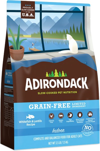 Adirondack Limited Ingredient Whitefish & Lentils Recipe Grain-Free Indoor Dry Cat Food, 3.5-lb bag slide 1 of 3