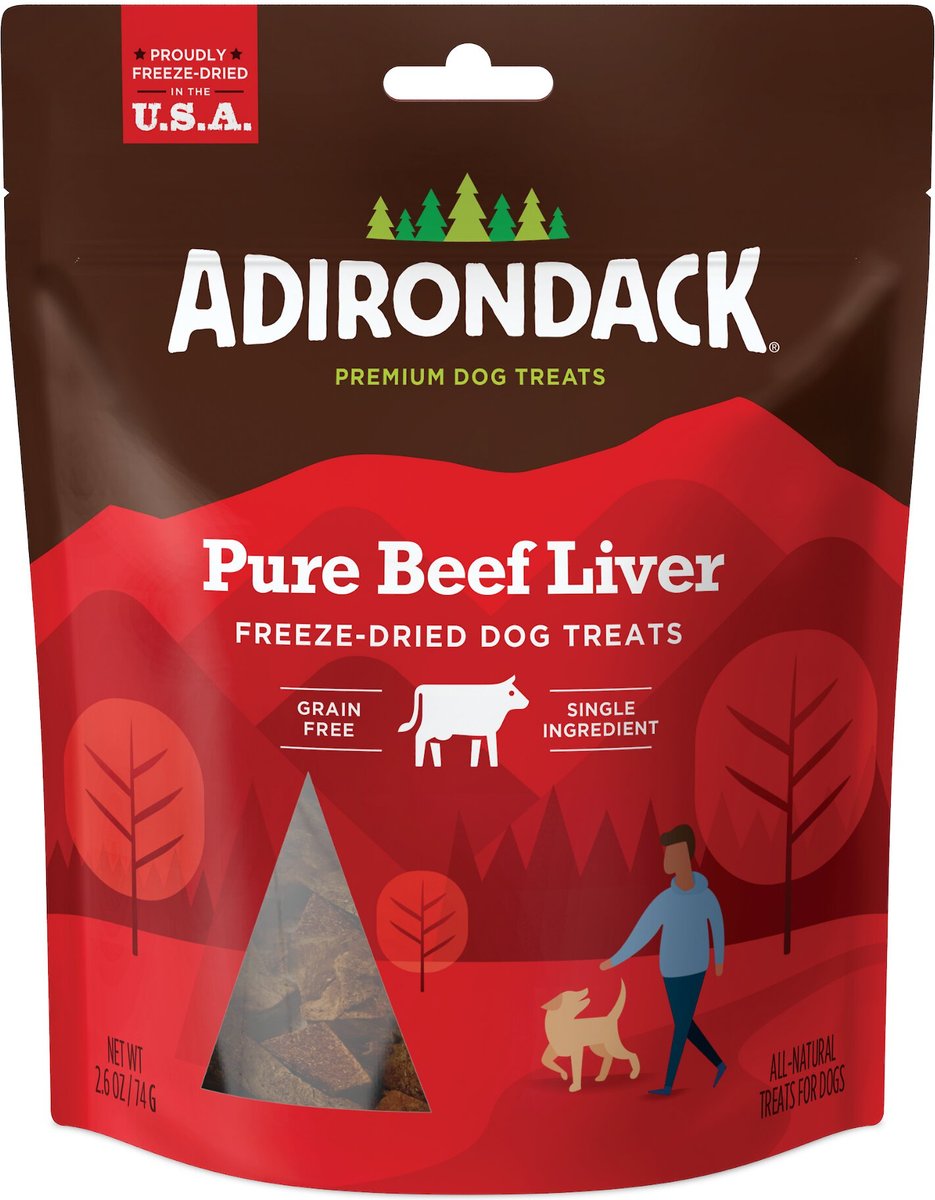 Adirondack Pure Beef Liver Grain-Free Freeze-Dried Dog Treats, 2.6-oz