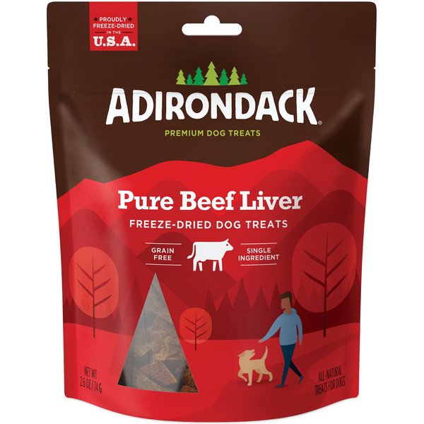 ADIRONDACK Pure Beef Liver Grain-Free Freeze-Dried Dog Treats, 2.6-oz