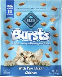 Blue Buffalo Bursts with Paw-Licken Chicken Cat Treats, 5-oz bag