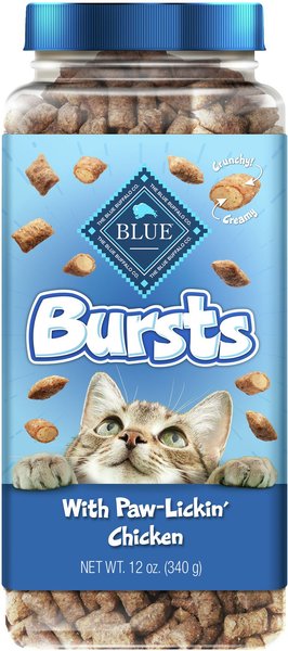 Blue Buffalo Bursts With Paw-Licken Chicken Cat Treats, 12-oz tub slide 1 of 8