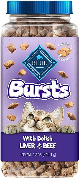 Blue Buffalo Bursts with Delish Liver & Beef Cat Treats, 12-oz tub slide 1 of 9