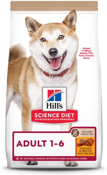 Hill's Science Diet Adult 1-6 Chicken & Brown Rice Recipe Dry Dog Food, 15-lb bag slide 1 of 9