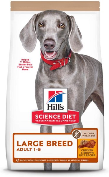 Hill's Science Diet Adult 1-5 Large Breed Chicken & Brown Rice Recipe Dry Dog Food, 30-lb bag slide 1 of 9