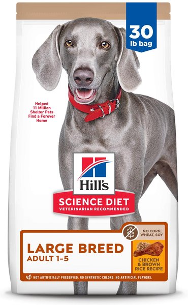 HILL S SCIENCE DIET Adult 1 5 Large Breed Chicken Brown Rice Recipe No Corn Wheat or Soy Dry Dog Food 30 lb bag Chewy