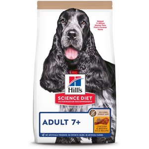 Hill's Science Diet Adult 7+ Chicken & Brown Rice Recipe Dry Dog Food, 4-lb bag