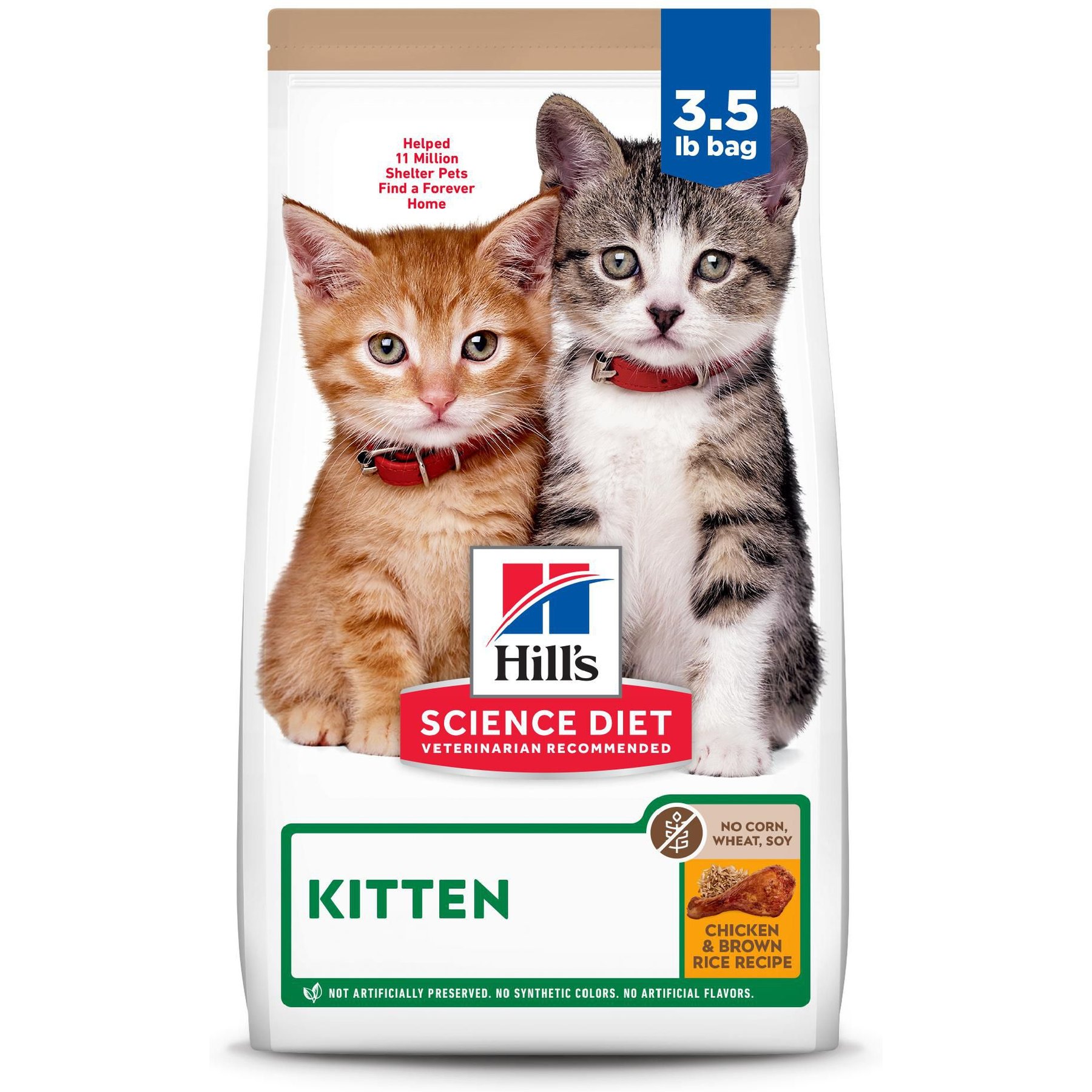 HILL S SCIENCE DIET Kitten Chicken Brown Rice Recipe No Corn Wheat or Soy Dry Cat Food 6 lb bag Chewy