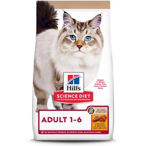 Hill's Science Diet Adult 1-6 Chicken & Brown Rice Recipe Dry Cat Food, 3.5-lb bag