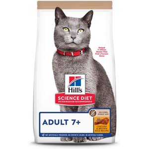 Hill's Science Diet Adult 7+ Chicken & Brown Rice Recipe Dry Cat Food, 3.5-lb bag