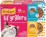 Friskies Lil' Grillers Seared Cuts with Chicken & Tuna in Gravy Variety Pack Wet Cat Food, 1.55-oz pouch...