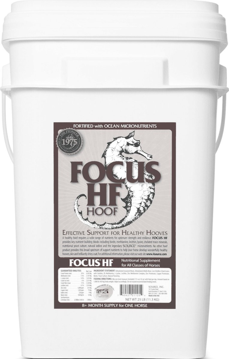 FOCUS BY SOURCE INC. HF Hoof Health Pellet Horse Supplement, 25lb tub