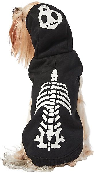 Show full view: Frisco Glow in the Dark Skeleton Dog & Cat Hoodie Costume, X-Small slide 3 of 10