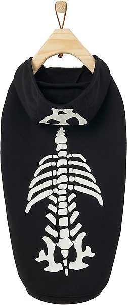 Show full view: Frisco Glow in the Dark Skeleton Dog & Cat Hoodie Costume, X-Small slide 4 of 10