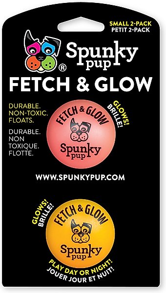 Spunky Pup Fetch & Glow Balls Dog Toy, 2 count slide 1 of 1