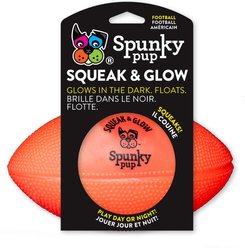 Spunky Pup Squeak & Glow Football Squeaky Dog Ball Toy
