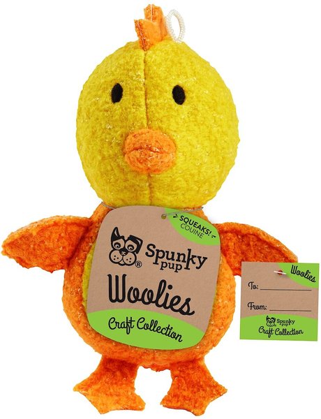 Spunky Pup Woolies Craft Collection Chicken Squeaky Plush Dog Toy slide 1 of 1