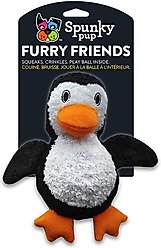 Spunky Pup Furry Friends Penguin Squeaky Plush Dog Toy