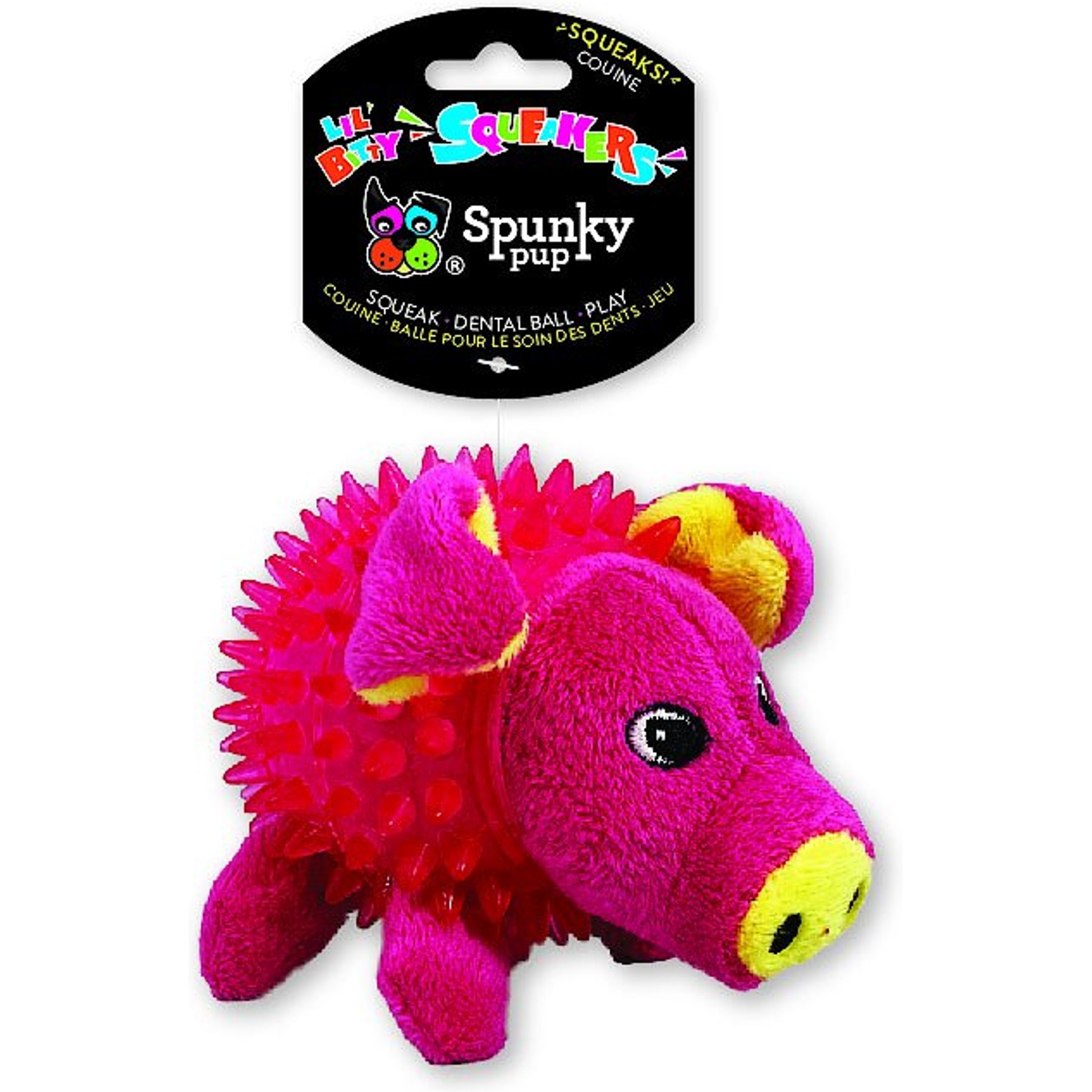 Spunky Pup Woolies Craft Collection Pig Squeaky Plush Dog Toy