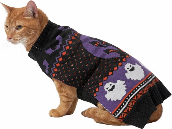 Frisco Spooky Ghost Dog & Cat Sweater, X-Small slide 1 of 7