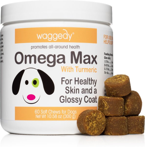 waggedy Advanced Omega 3 Max Chews Dog Supplement, 60 count slide 1 of 6