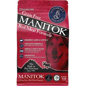 Annamaet Grain-Free Manitok Red Meat Formula Dry Dog Food, 12-lb bag