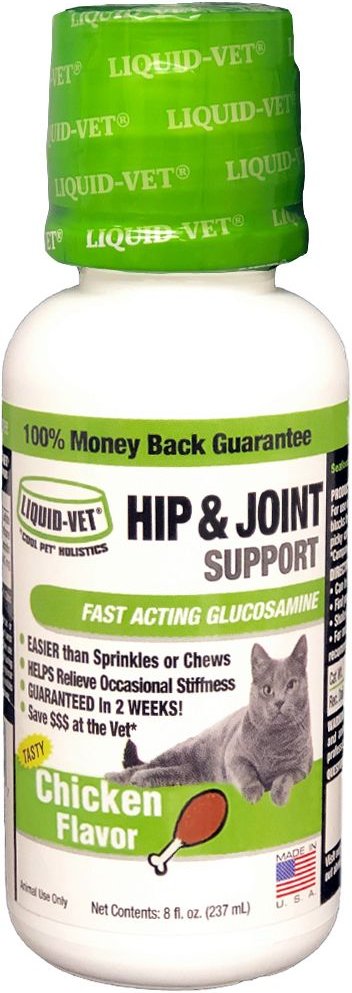 LIQUID-VET Hip & Joint Support Chicken Flavor Cat Supplement, 8-oz ...