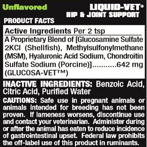 Liquid-Vet Hip & Joint Support Allergy-Friendly Unflavored Cat Supplement, 8-fl oz bottle