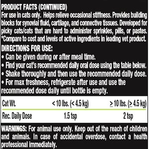 Liquid-Vet Hip & Joint Support Allergy-Friendly Unflavored Cat Supplement, 8-fl oz bottle