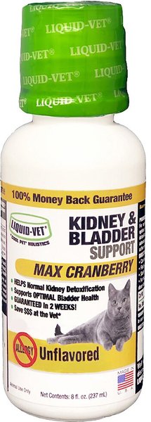 Liquid-Vet Kidney & Bladder Support Allergy-Friendly Unflavored Cat Supplement, 8-oz bottle slide 1 of 6