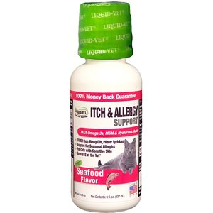 Liquid-Vet Itch & Allergy Support Seafood Flavor Cat Supplement, 8-oz bottle