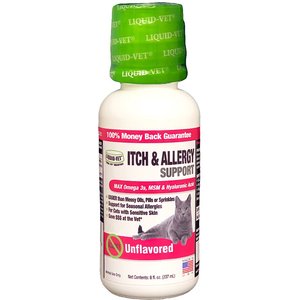 Liquid-Vet Itch & Allergy Support Allergy-Friendly Unflavored Cat Supplement, 8-oz bottle